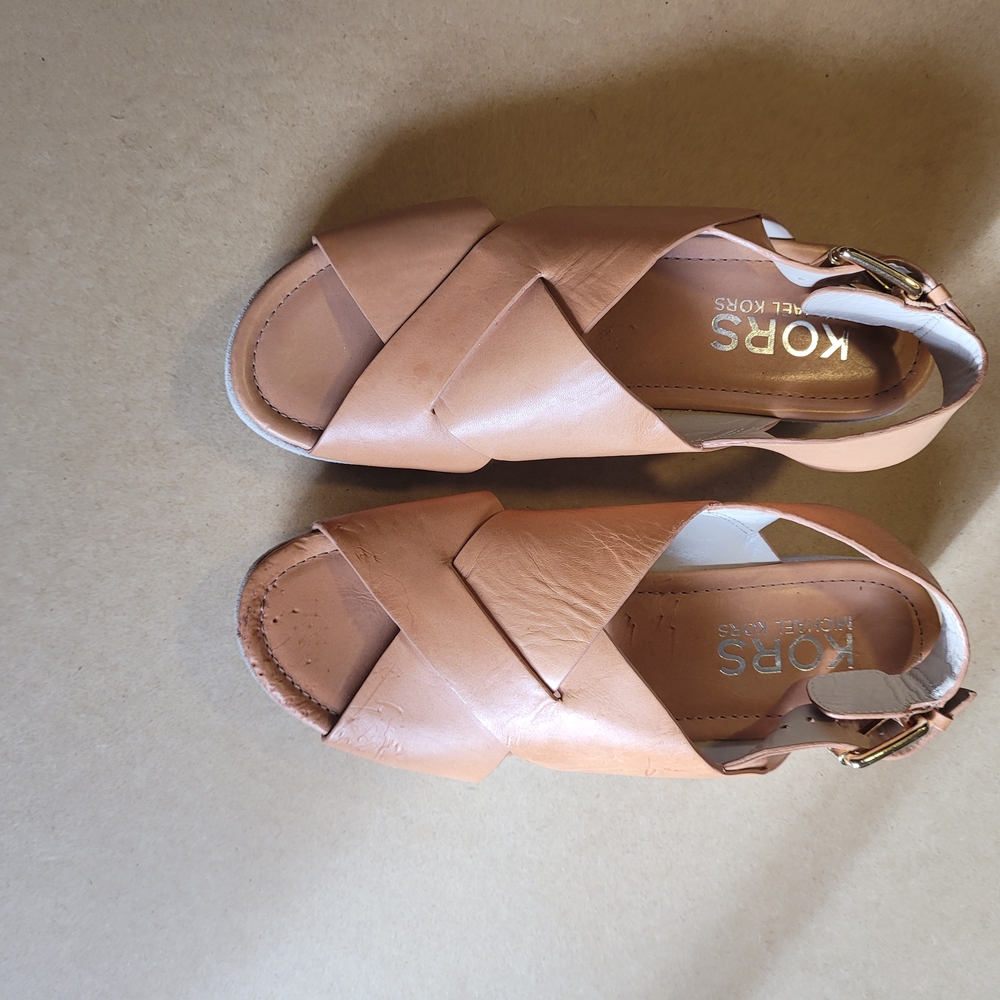 Michael Kors Camel Leather Sandals